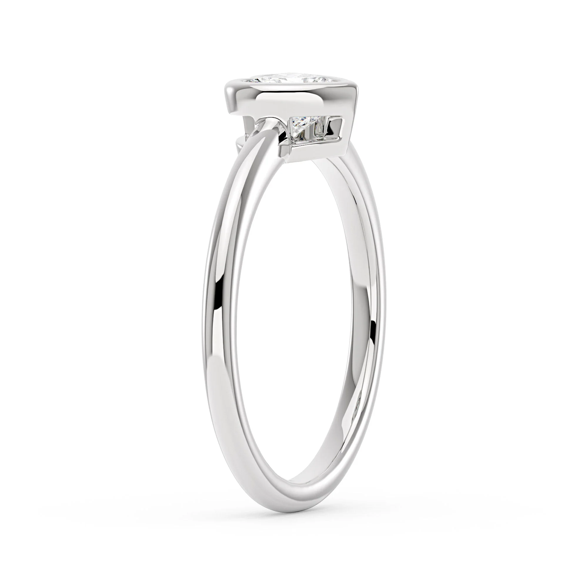 Heart-Shaped Moissanite Bezel Ring - Image 3