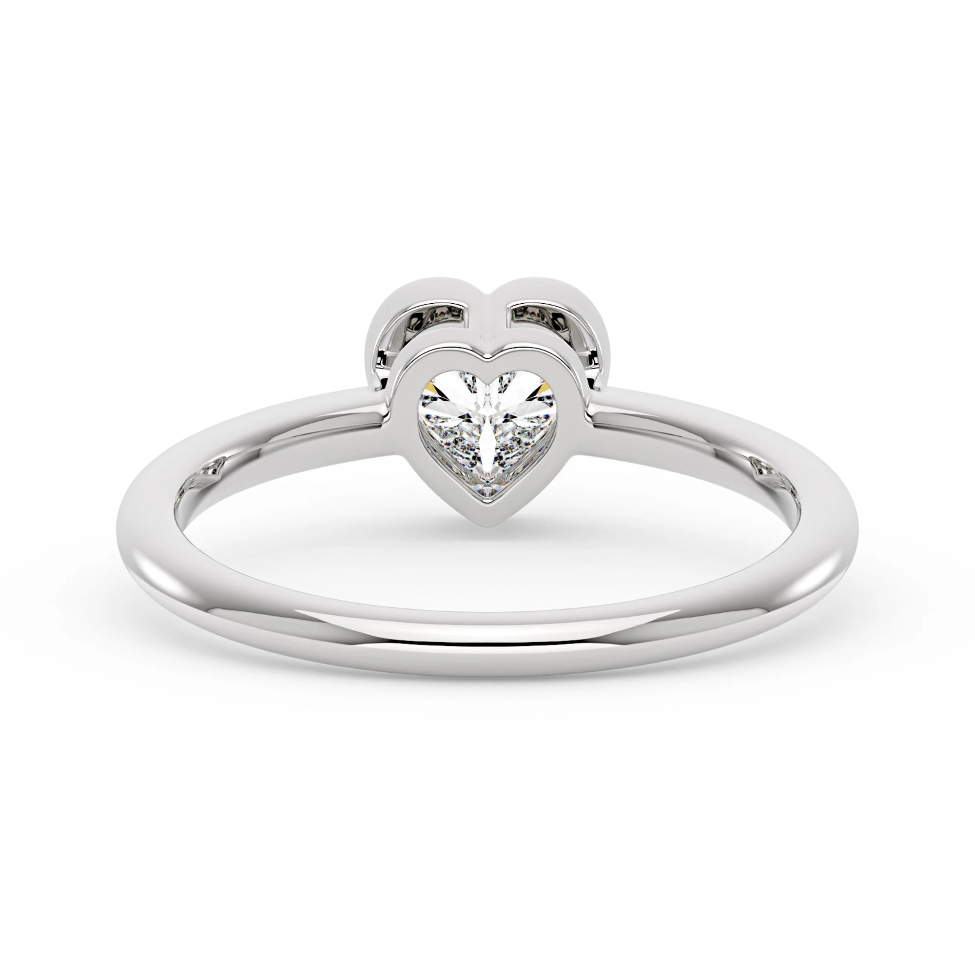 Heart-Shaped Moissanite Bezel Ring - Image 4