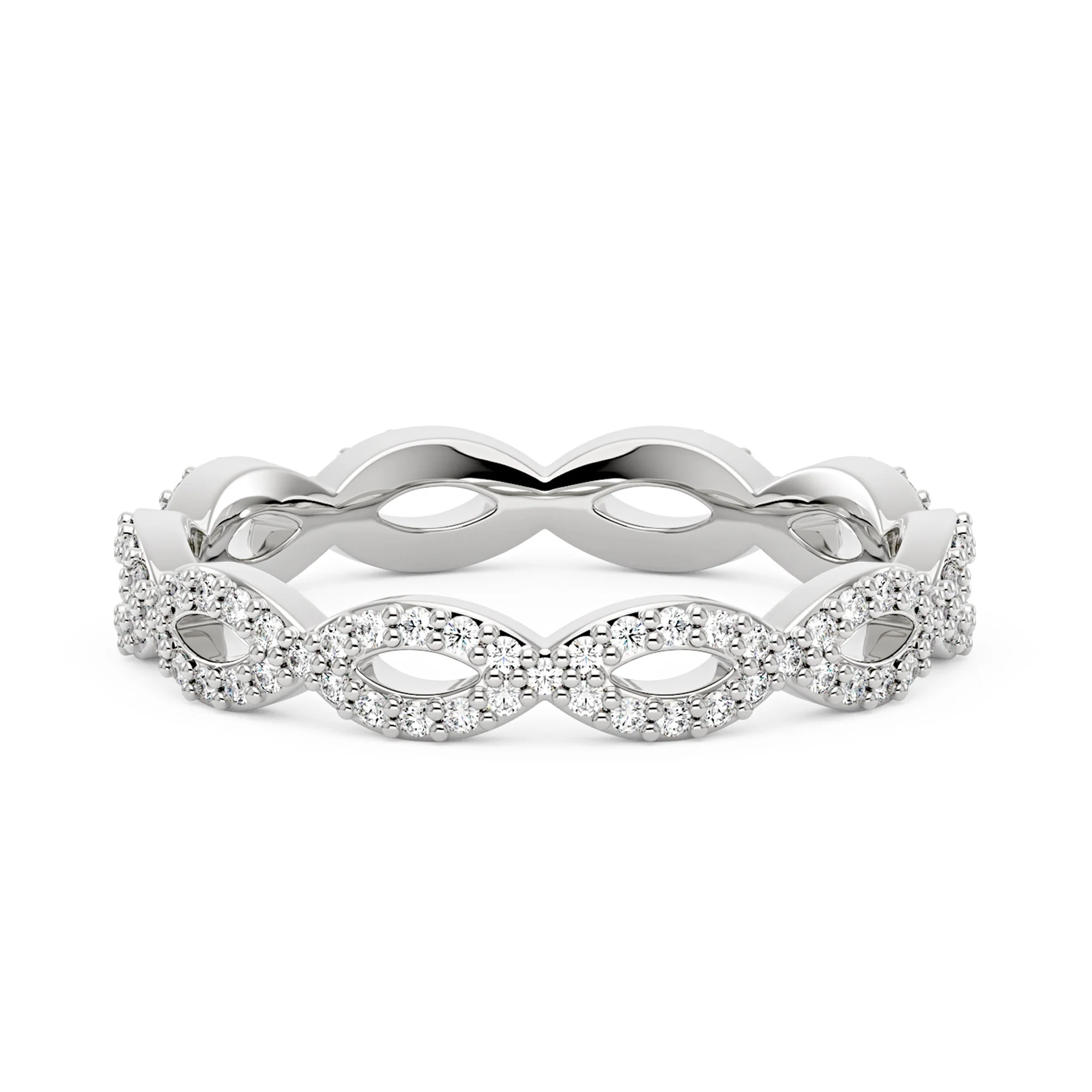 Art Deco Infinity Moissanite Pavé Eternity Band - Image 3