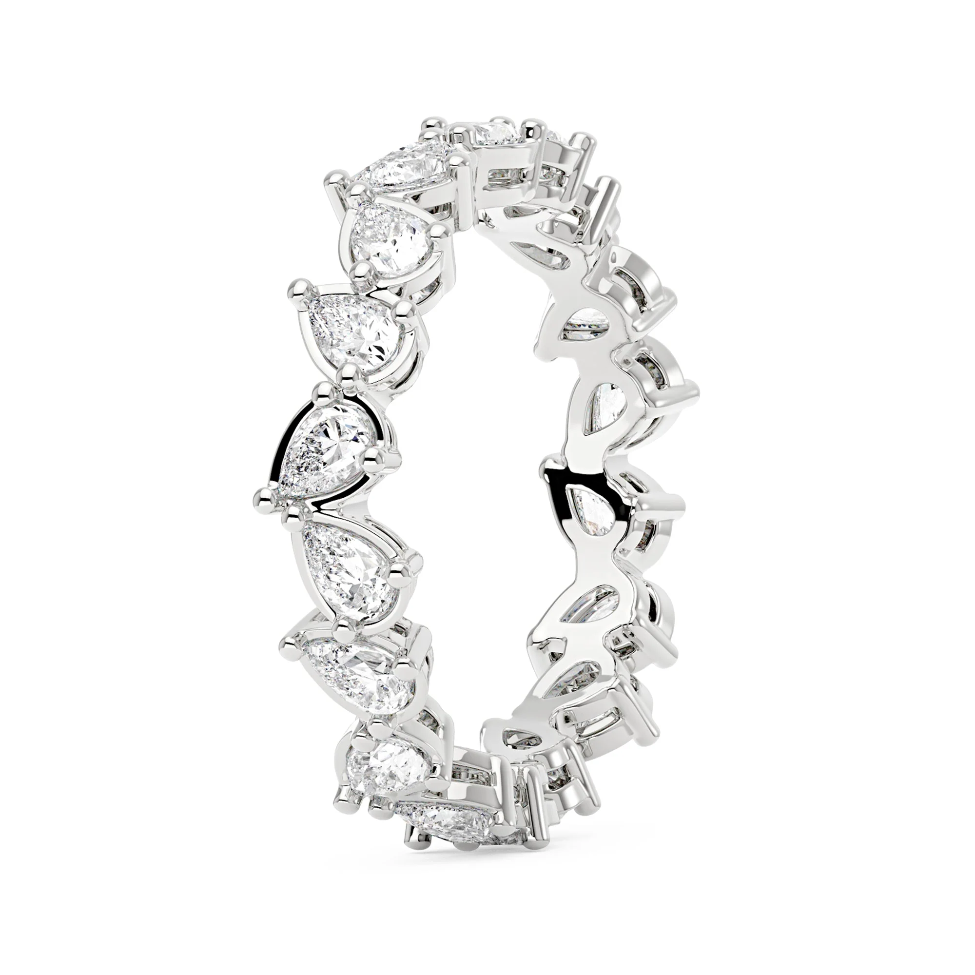 Irregular Pear Moissanite Bezel Eternity Band - Image 6