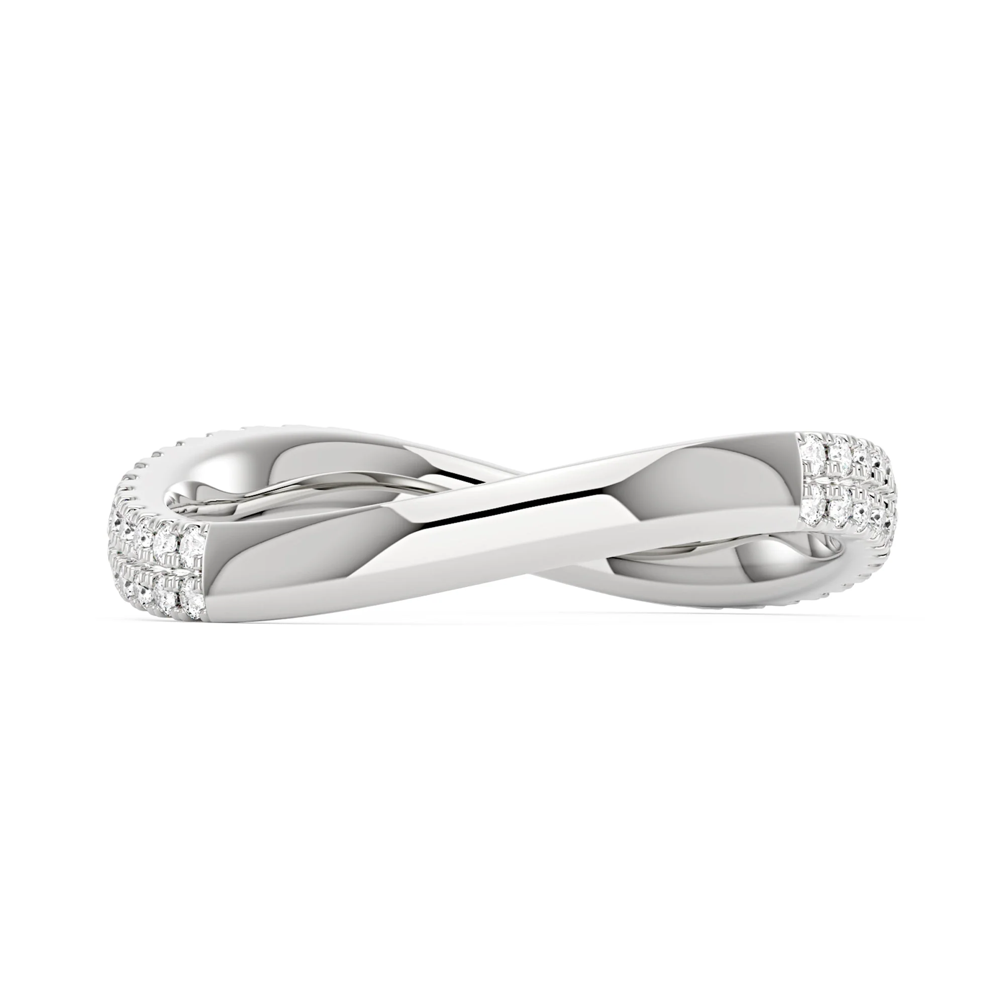 Nature Inspired Moissanite Wave Pavé Half Eternity Band - Image 6