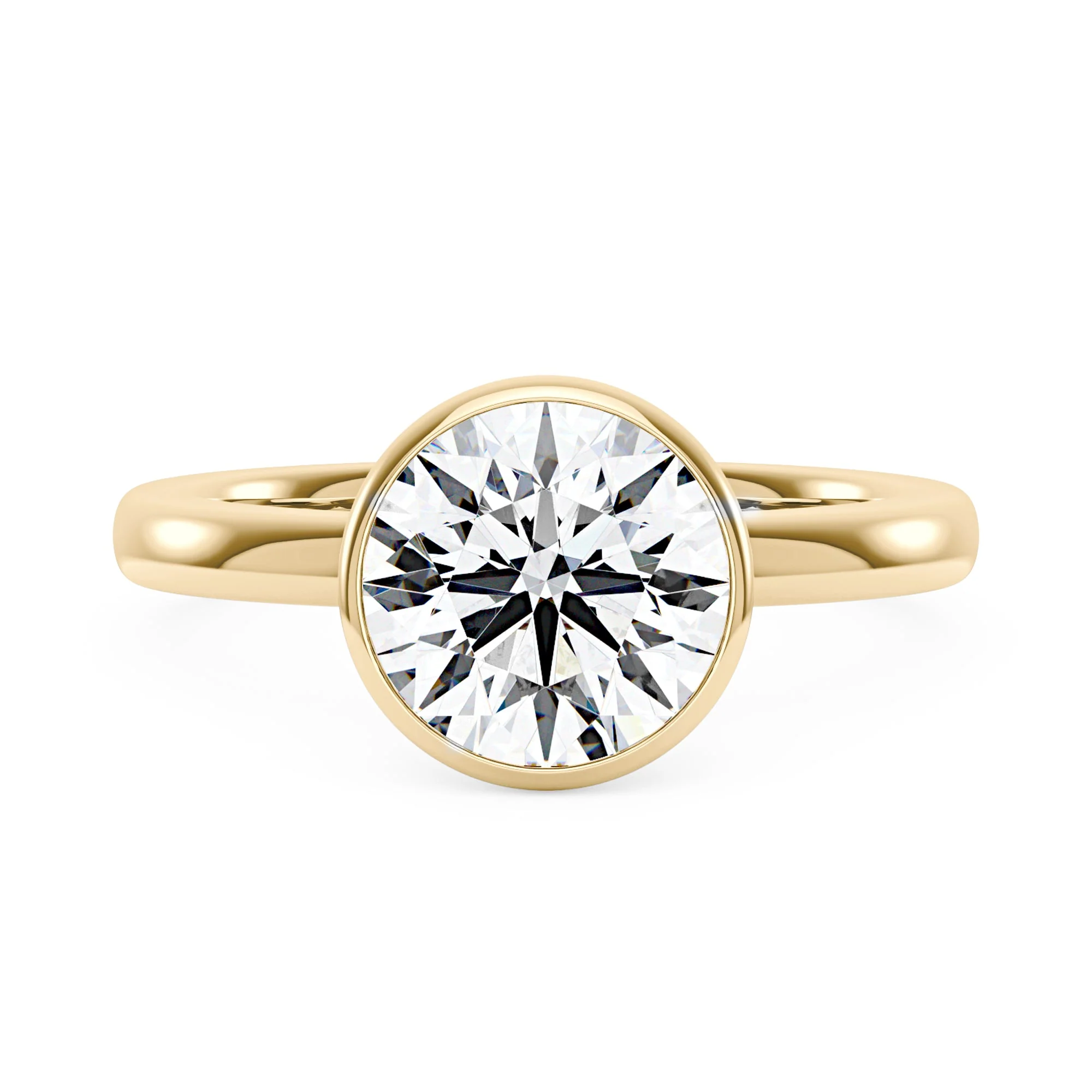 Moissanite Solitaire Round Bezel Ring - Image 4