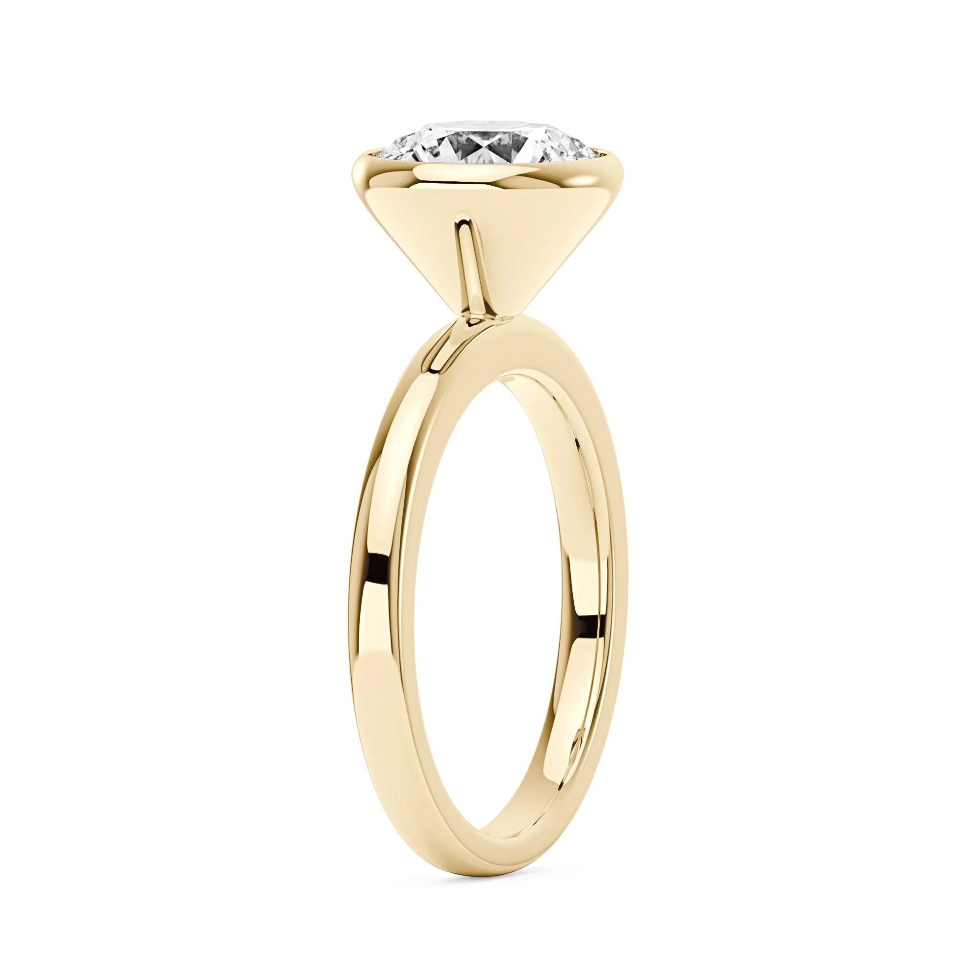 Moissanite Solitaire Round Bezel Ring - Image 5