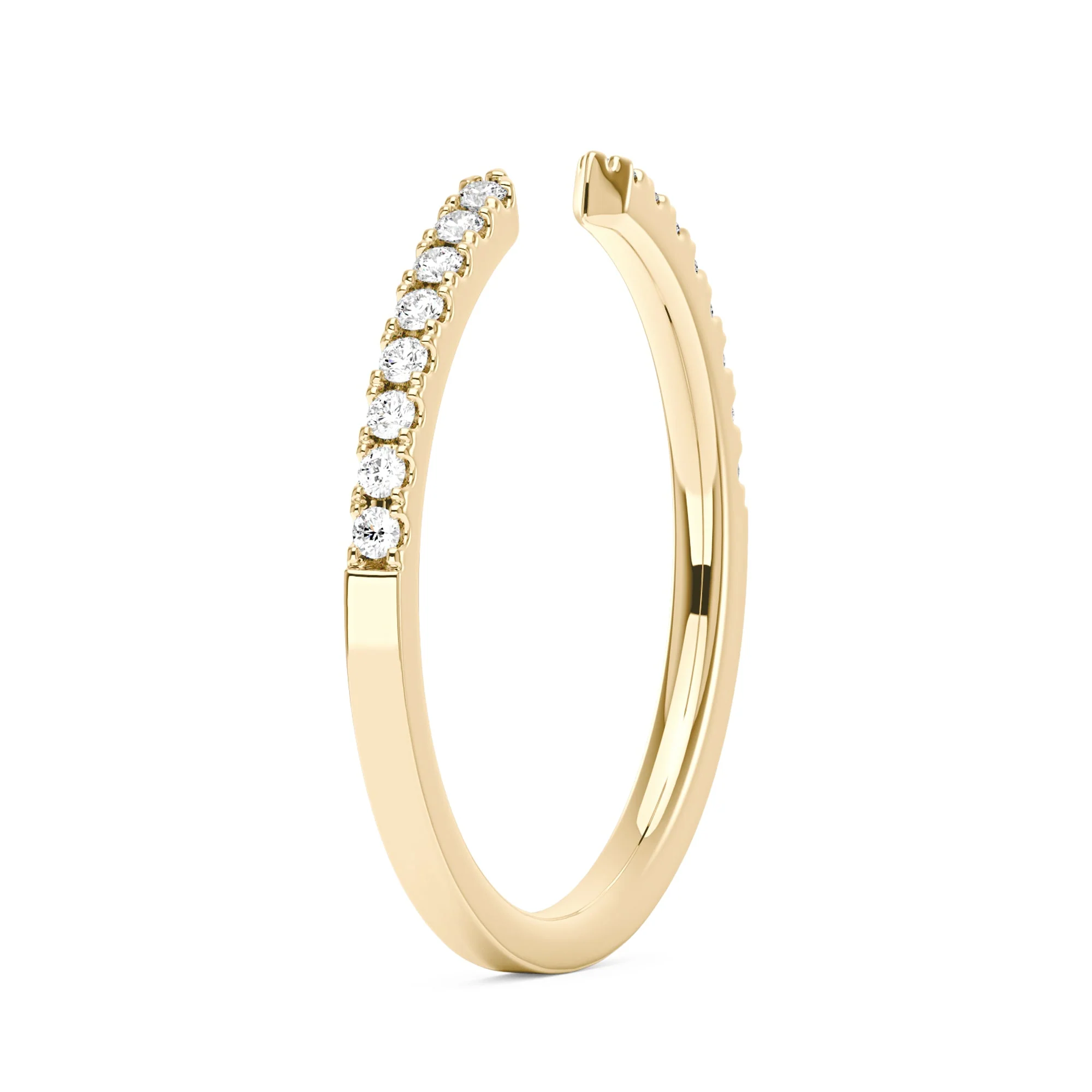 Sparkling Pavé Moissanite Open Wedding Band Ring - Image 5