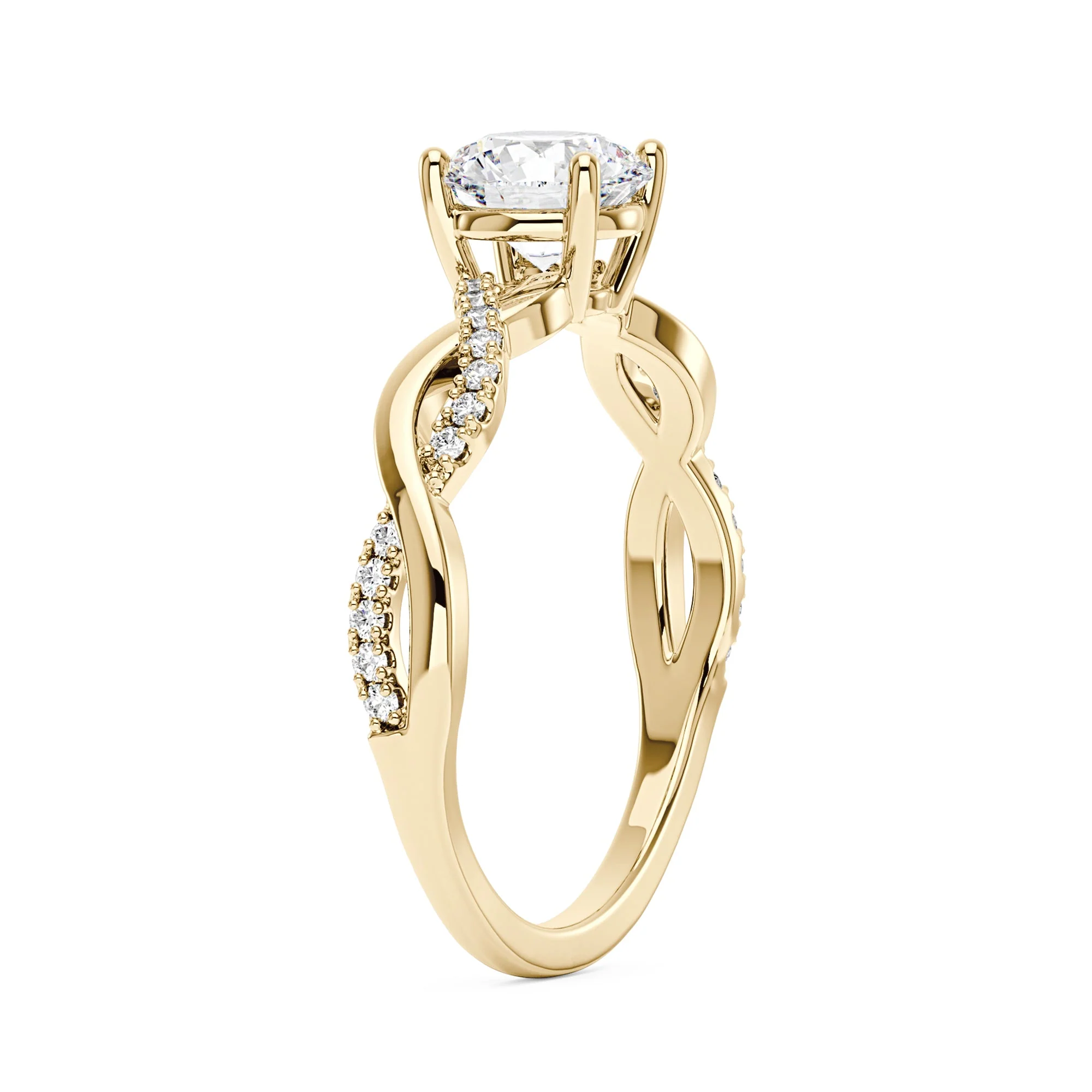 Intertwined Round Solitaire Moissanite Ring - Image 5