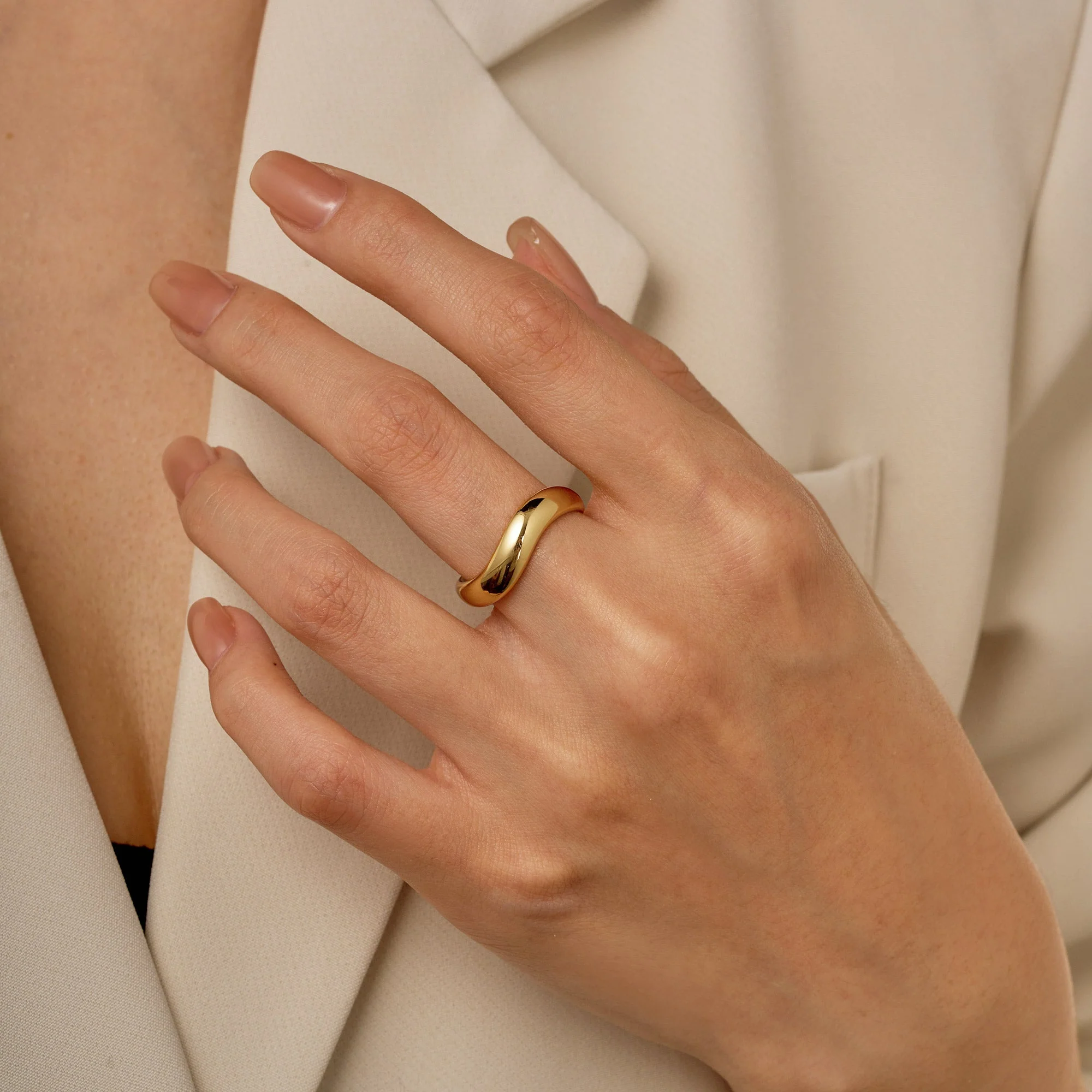 Nature Inspired Wave Solid Band - Image 7